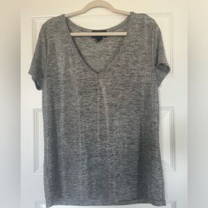 H&M metallic silver short sleeve top. Oversized fit size medium
